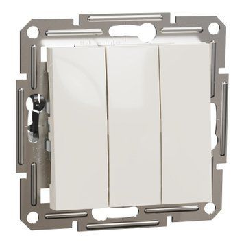 Выключатель 3-х клавишный Schneider Electric Asfora (Кремовый) без рамки EPH2170123 фото