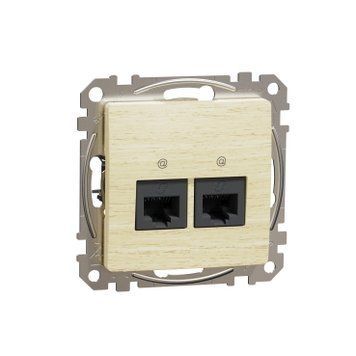 Розетка компютерна подвійна RJ45 CAT5E UTP Schneider Electric Sedna Elements (Береза) SDD180452 фото