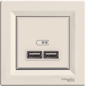 Розетка USB 2,1A Schneider Electric Asfora (Кремовая) EPH2700223 фото
