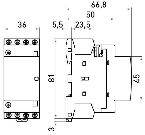 Модульний контактор e.mc.pro.4.20.4NO, 4р, 20А, 4NO, 220В p005219 фото