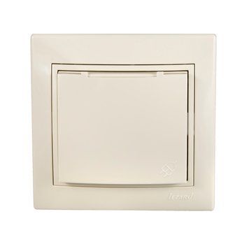 Розетка з/з з кришкою Lezard Mira (Кремова) 701-0303-123B фото