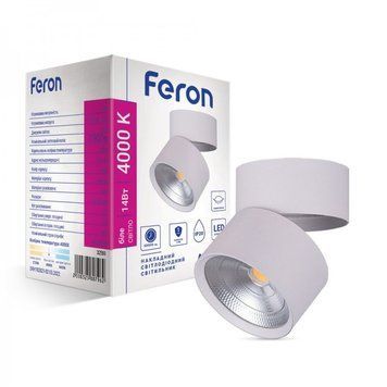Накладний світлодіодний світильник Feron AL541 14Вт 4000К IP20 білий 32580 фото