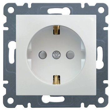 Розетка з з/к з захистом контактів Lumina (Біла) WL1060 фото