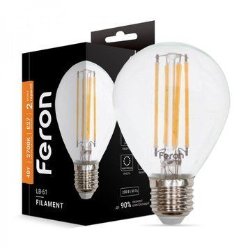 Світлодіодна лампа Feron Filament LB-61 4Вт E27 2700K 25581 фото