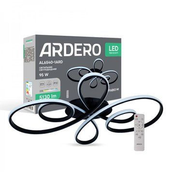 Світлодіодна люстра Ardero AL6540-1ARD FABIO М 95Вт чорний 80496 фото