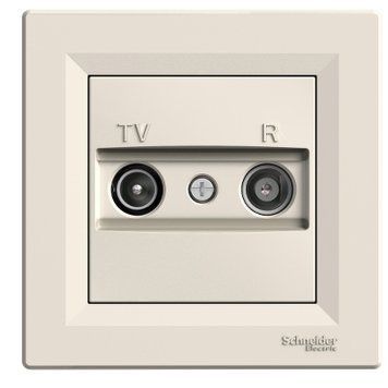 Розетка TV/R проходная (8дБ) Schneider Electric Asfora (Кремовая) EPH3300323 фото