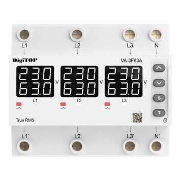 Реле напруги з контролем струму DigiTOP &ndash; VA-3F63A M6W VA-3F63A M6W фото