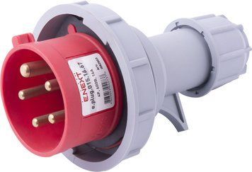 Силовая вилка переносная e.plug.015.16.67, 5п., 400В, 16А, IP 67 i082003 фото