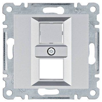 Панель подвійна для RJ12/RJ45 Lumina (Срібна) WL2322 фото