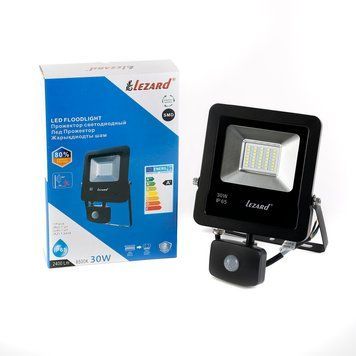 Прожектор світлодіодний з датчиком руху Lezard 30W, IP65 6500K 2400Lm PAL6530S PAL6530S фото