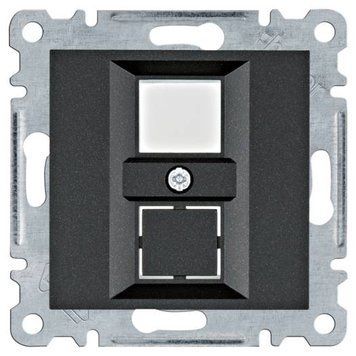 Панель подвійна для RJ12/RJ45 Lumina (Чорна) WL2323 фото