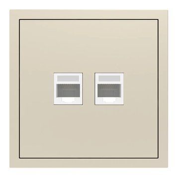 Розетка комп&rsquo;ютерна подвійна, механізм Soft ER152PC-C шампань 80827 фото