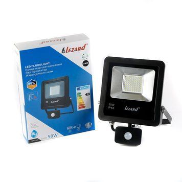 Прожектор світлодіодний з датчиком руху Lezard 50W, IP65 6500K 4000Lm PAL6550S PAL6550S фото