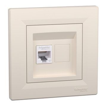 Розетка компьютерная тип 6е. Schneider Electric Asfora (Кремовая) EPH4700123 фото