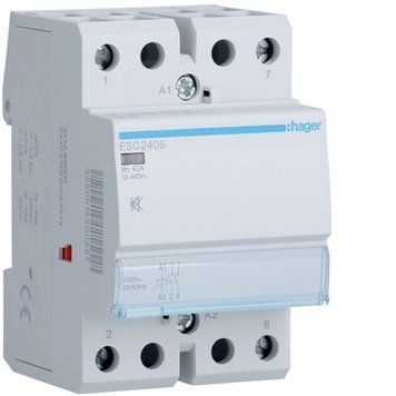 Контактор безшумний модульний Hager 40A, 2НВ, 230В ESC240S фото