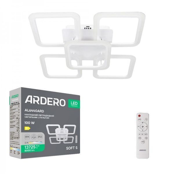 Светодиодная накладная люстра Ardero AL6440ARD SOFT S 100Вт белый 80596 фото