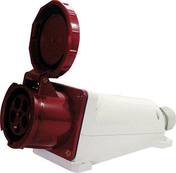 Силова розетка стаціонарна e.socket.pro.5.63, 5п., 380В, IP 67, 63А (135) p012009 фото