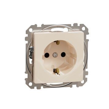 Розетка з з/к з захисними шторками Schneider Electric Sedna Design (Бежева) SDD112022 фото