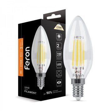 Світлодіодна лампа Feron Filament LB-68 4Вт E14 2700K 25651 фото