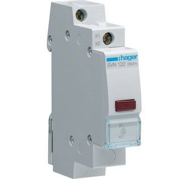 Індикатор LED 230В, червоний Hager SVN122 фото