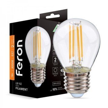 Світлодіодна лампа Feron Filament LB-162 7Вт E27 4000K 40089 фото