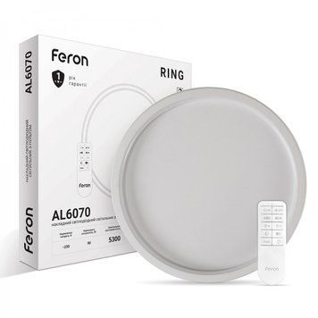 Світлодіодна люстра з пультом Feron AL6070 RING 90W білий 40216 фото