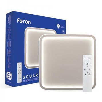 Світлодіодна люстра з пультом Feron AL6080 SQUARE 70W білий 40278 фото