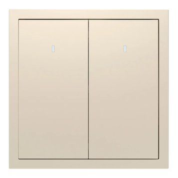 Вимикач 2-кл. з підсвіткою, механізм 10А Soft EV112L-C шампань 80819 фото