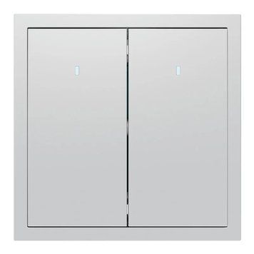 Вимикач 2-кл. з підсвіткою, механізм 10А Soft EV112L-S срібло 80793 фото