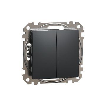 Двухклавишный выключатель Schneider Electric Sedna Design (Черный) SDD114105 фото