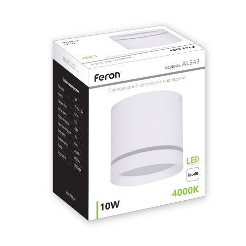 Накладний світлодіодний світильник Feron AL543 10Вт 4000К IP20 білий 32588 фото