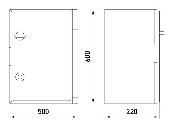 Корпус ударопрочный из АБС-пластика e.plbox.500.600.220.tr, 500х600х220мм, IP65 з прозорими дверцятами CP5018 фото